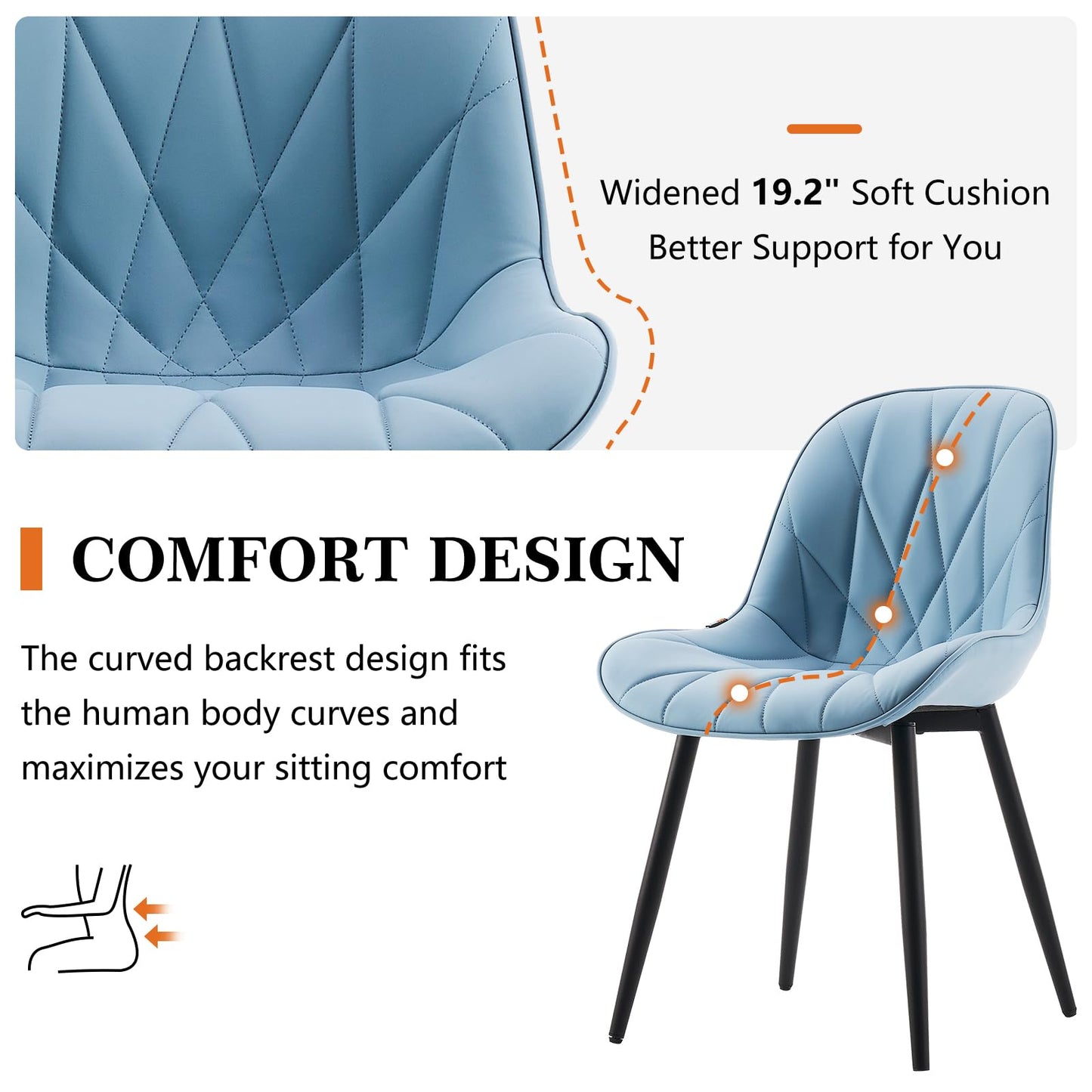 2 Modern White Dining Chairs