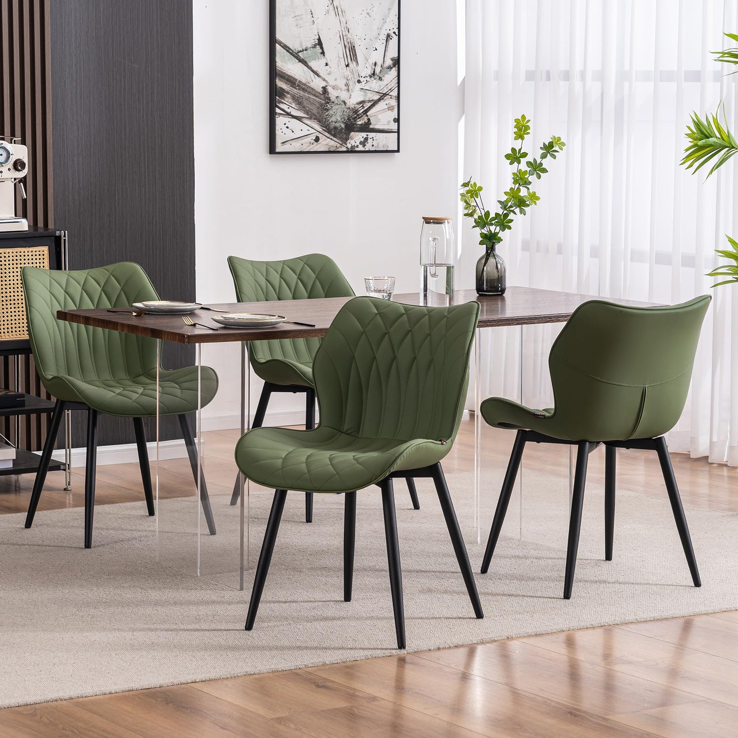 2 Modern Khaki Dining Chairs