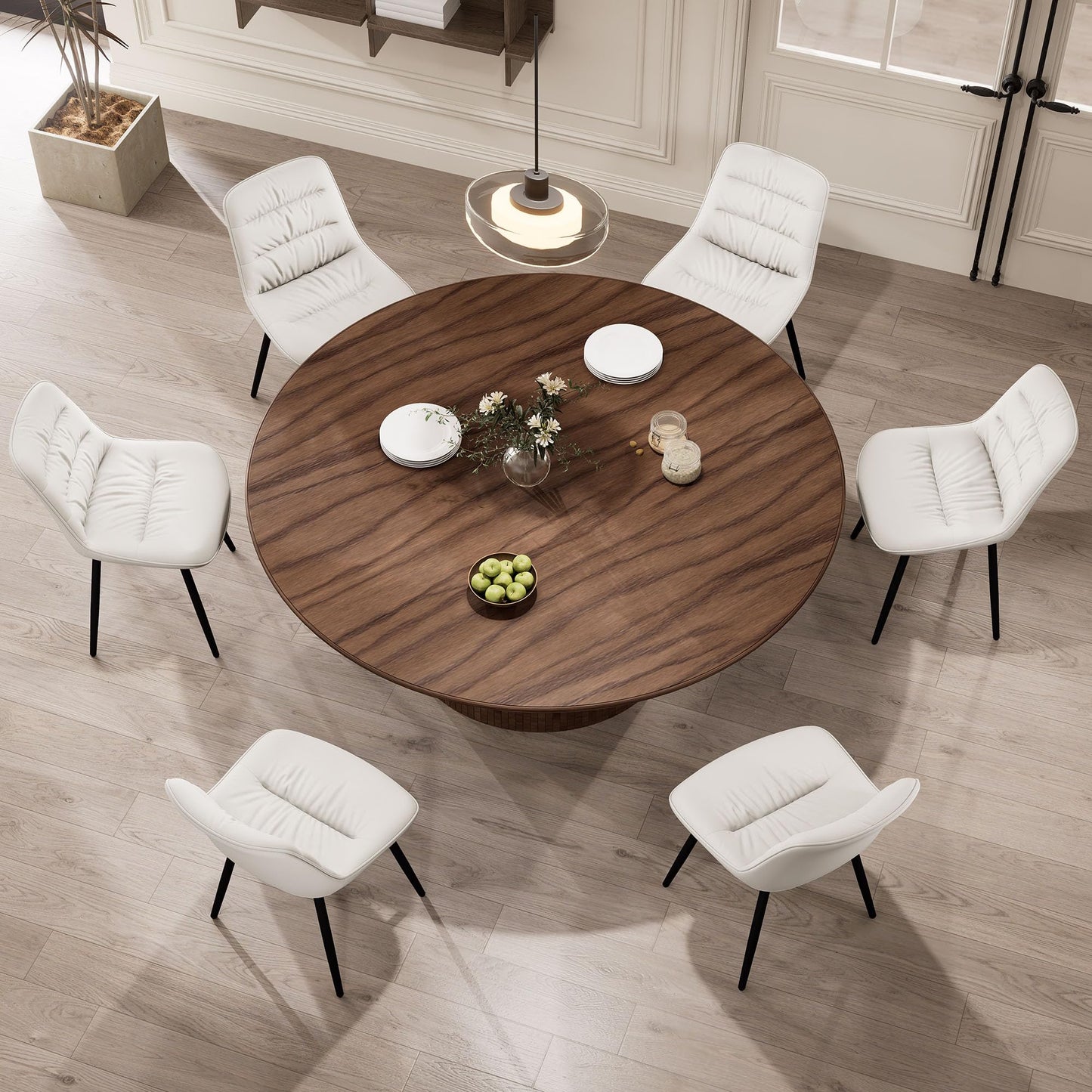 2 Modern PU Dining Chairs – Black