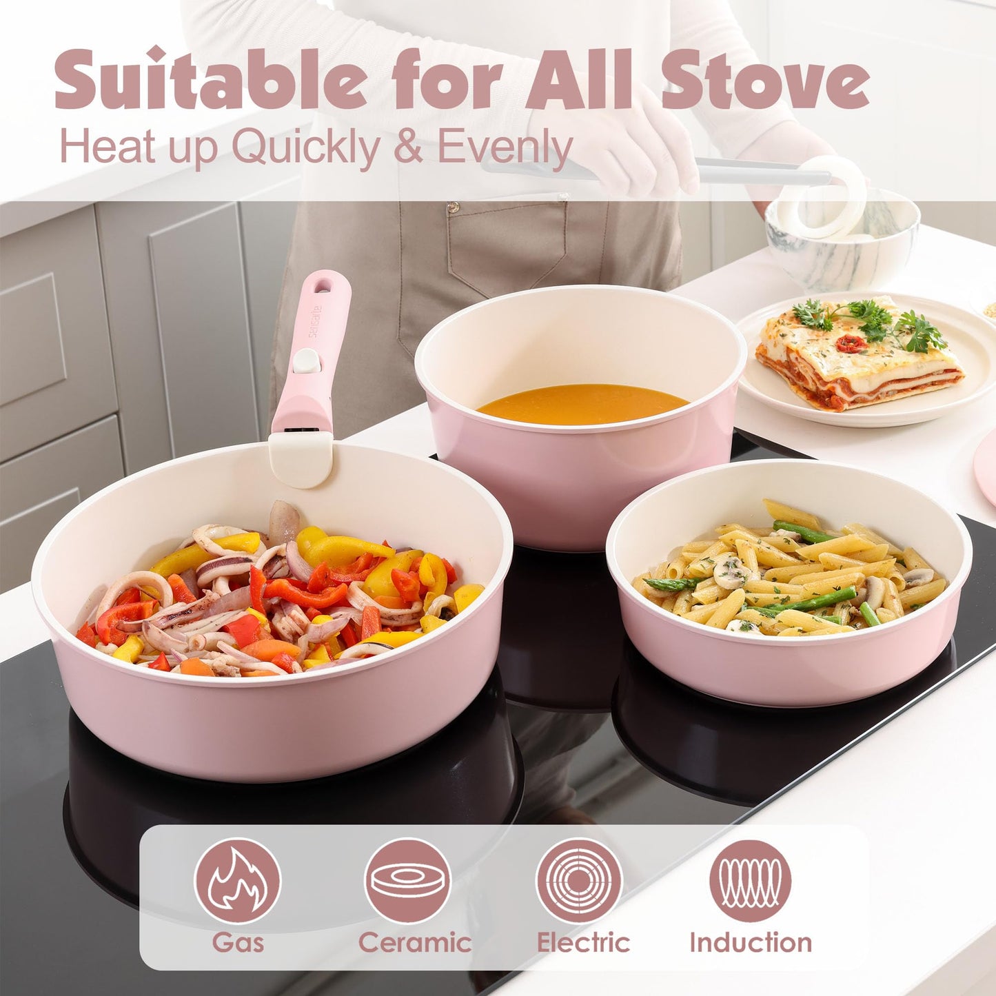 SENSARTE 17-Pc Cookware Set