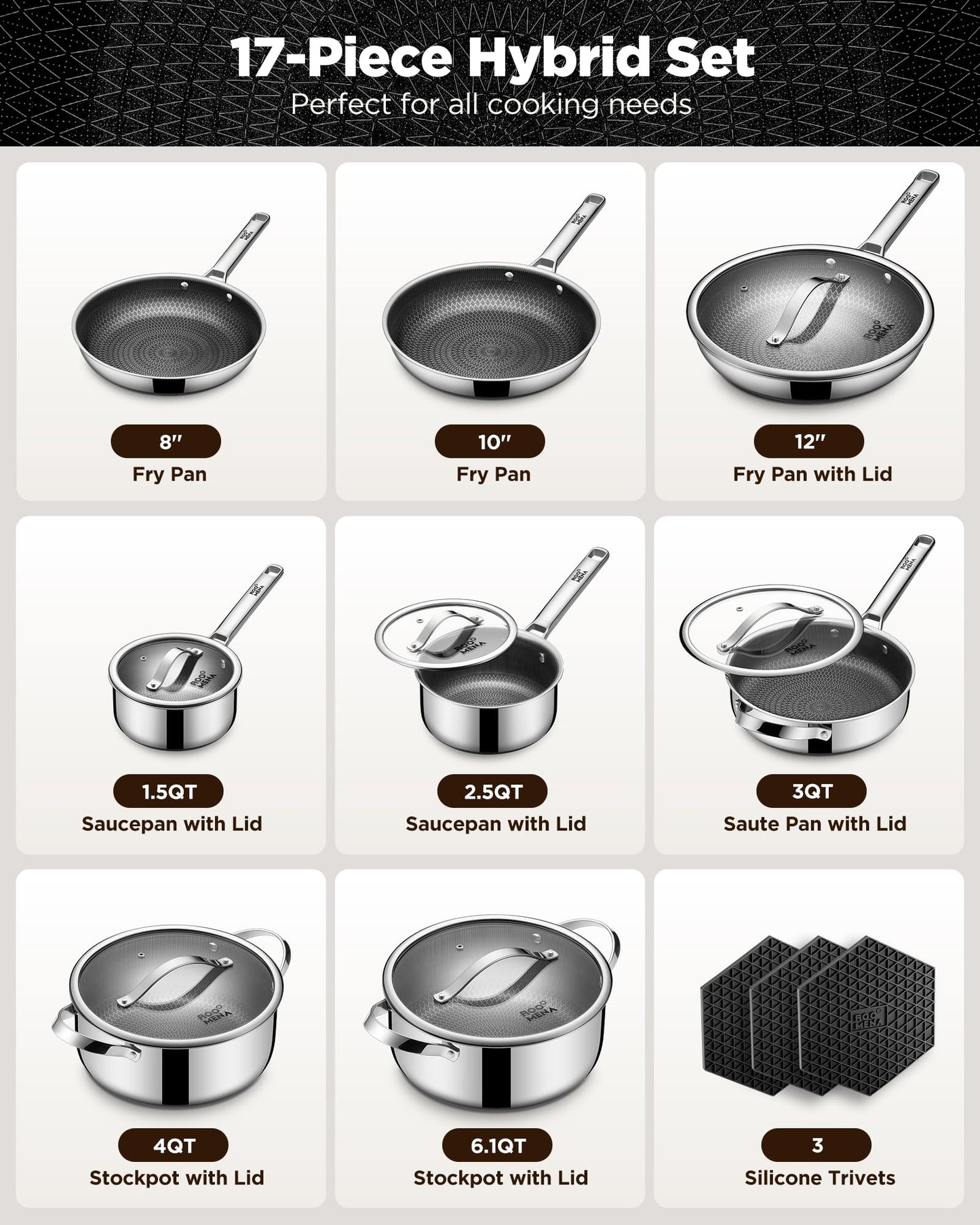 10-Pc Stainless Steel Cookware
