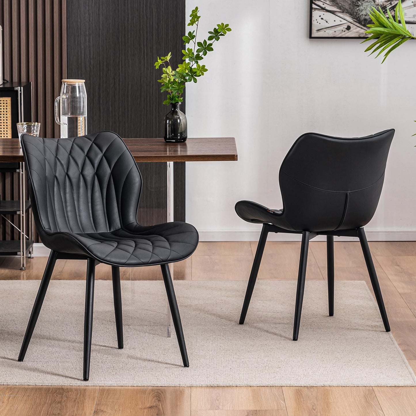 2 Modern Khaki Dining Chairs