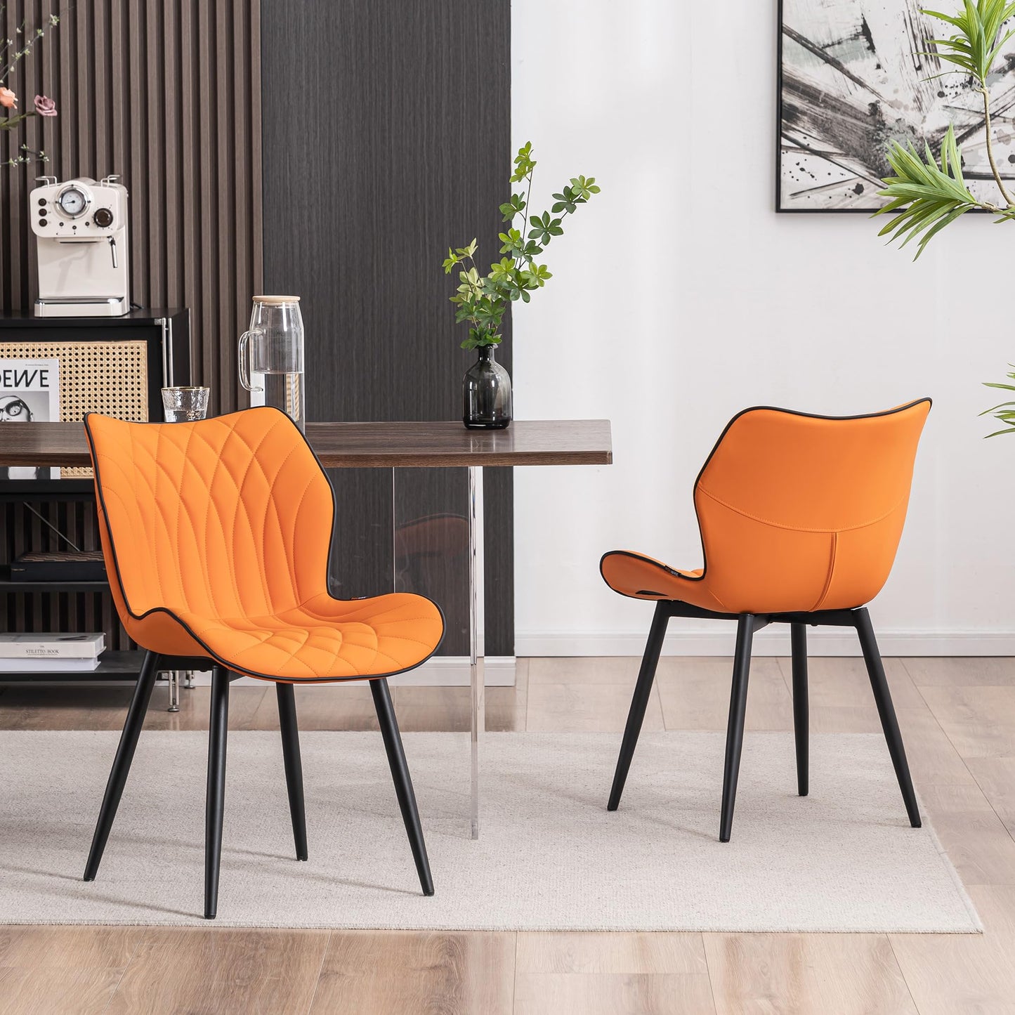 2 Modern Khaki Dining Chairs
