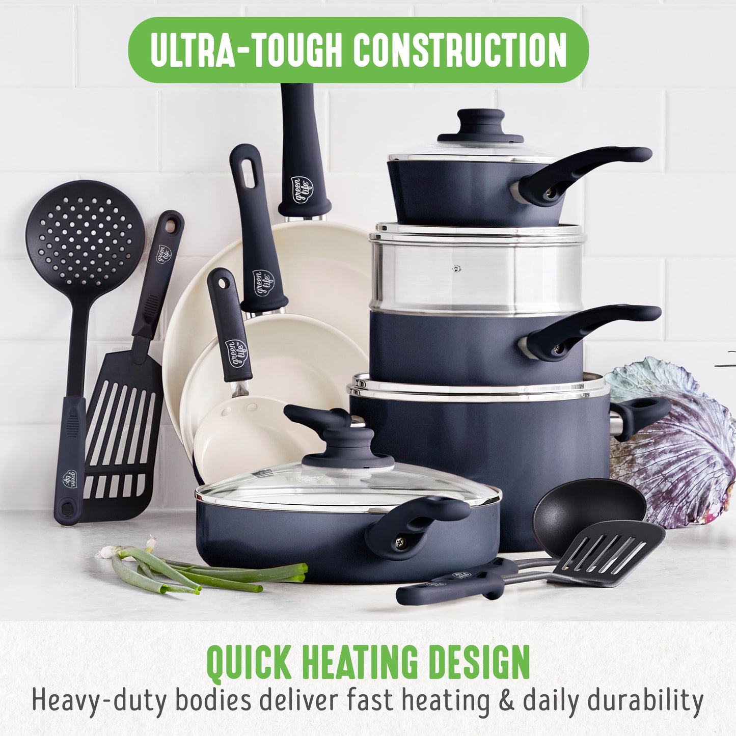 GreenLife 16-Pc Nonstick Cookware Set