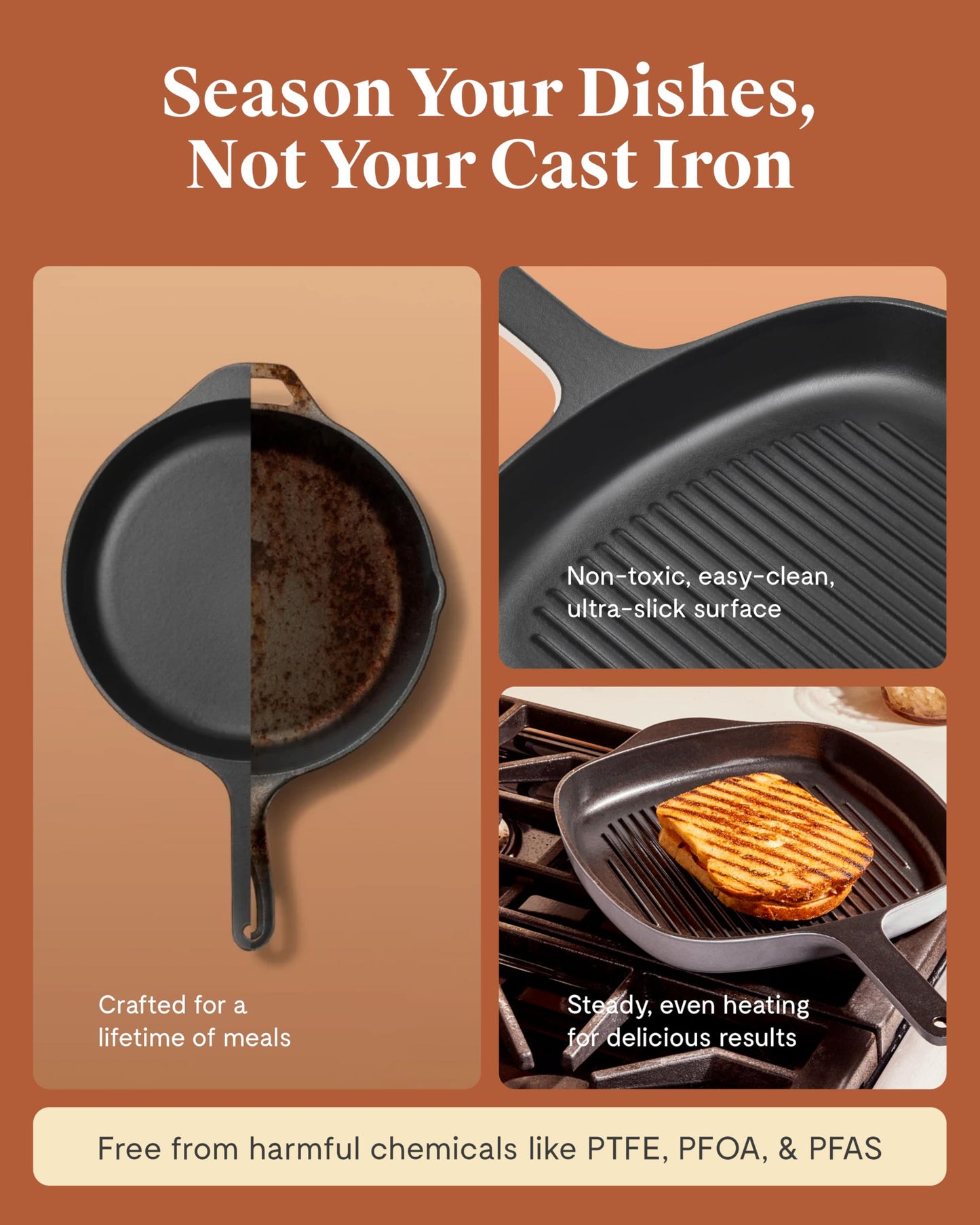 Caraway 10.5" Enameled Cast Iron Grill Pan