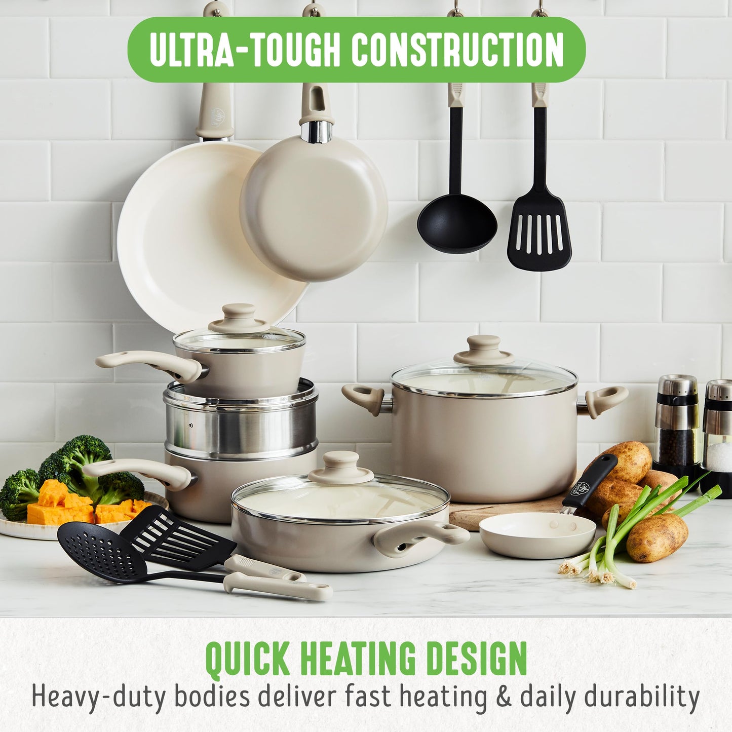 GreenLife 16-Pc Nonstick Cookware Set