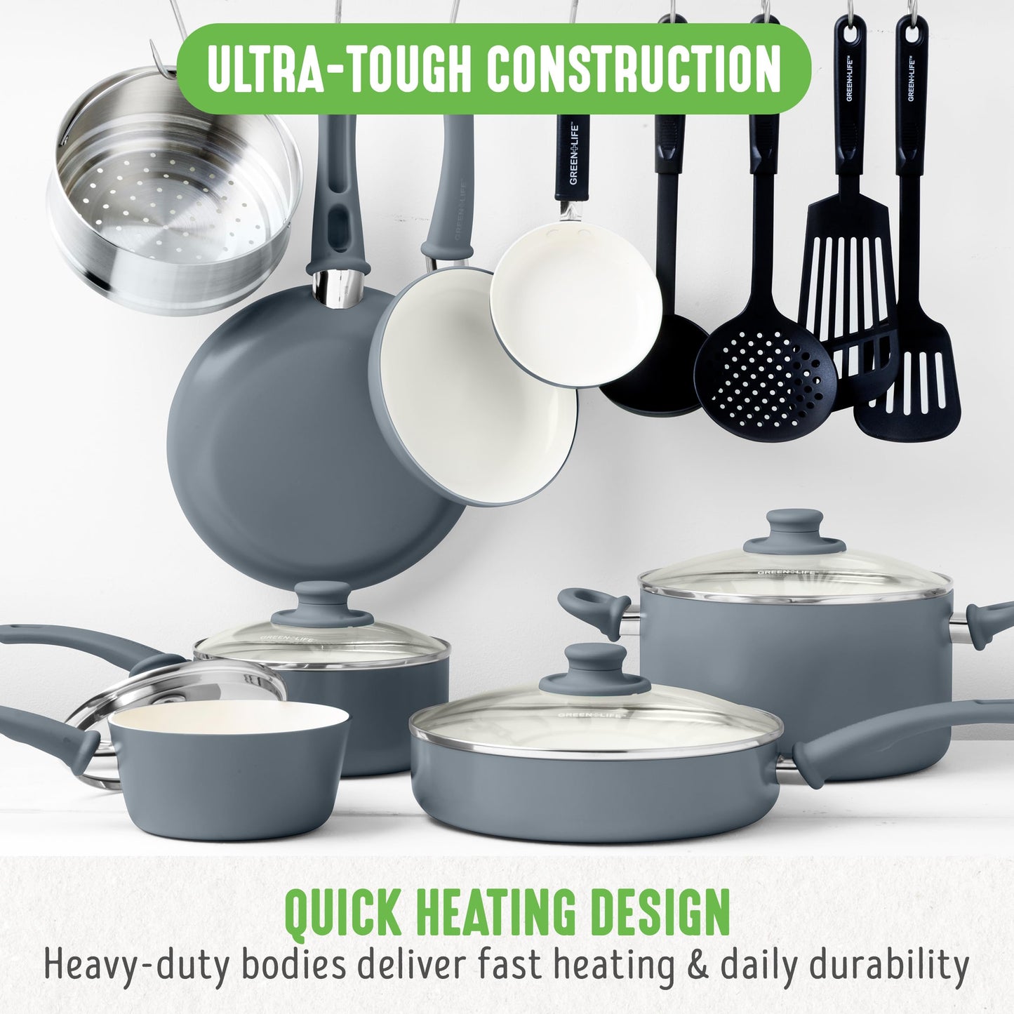 GreenLife 16-Pc Nonstick Cookware Set