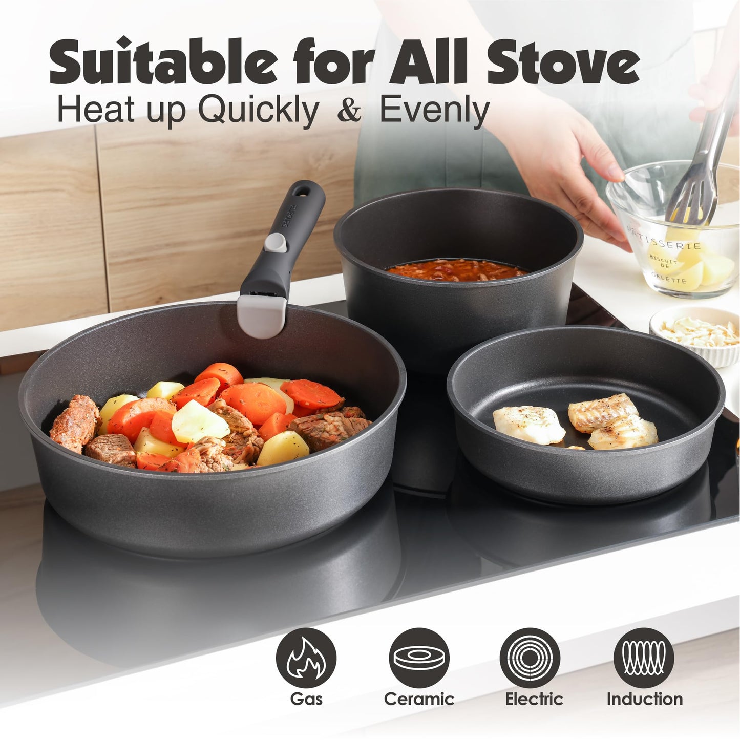 SENSARTE 17-Pc Cookware Set