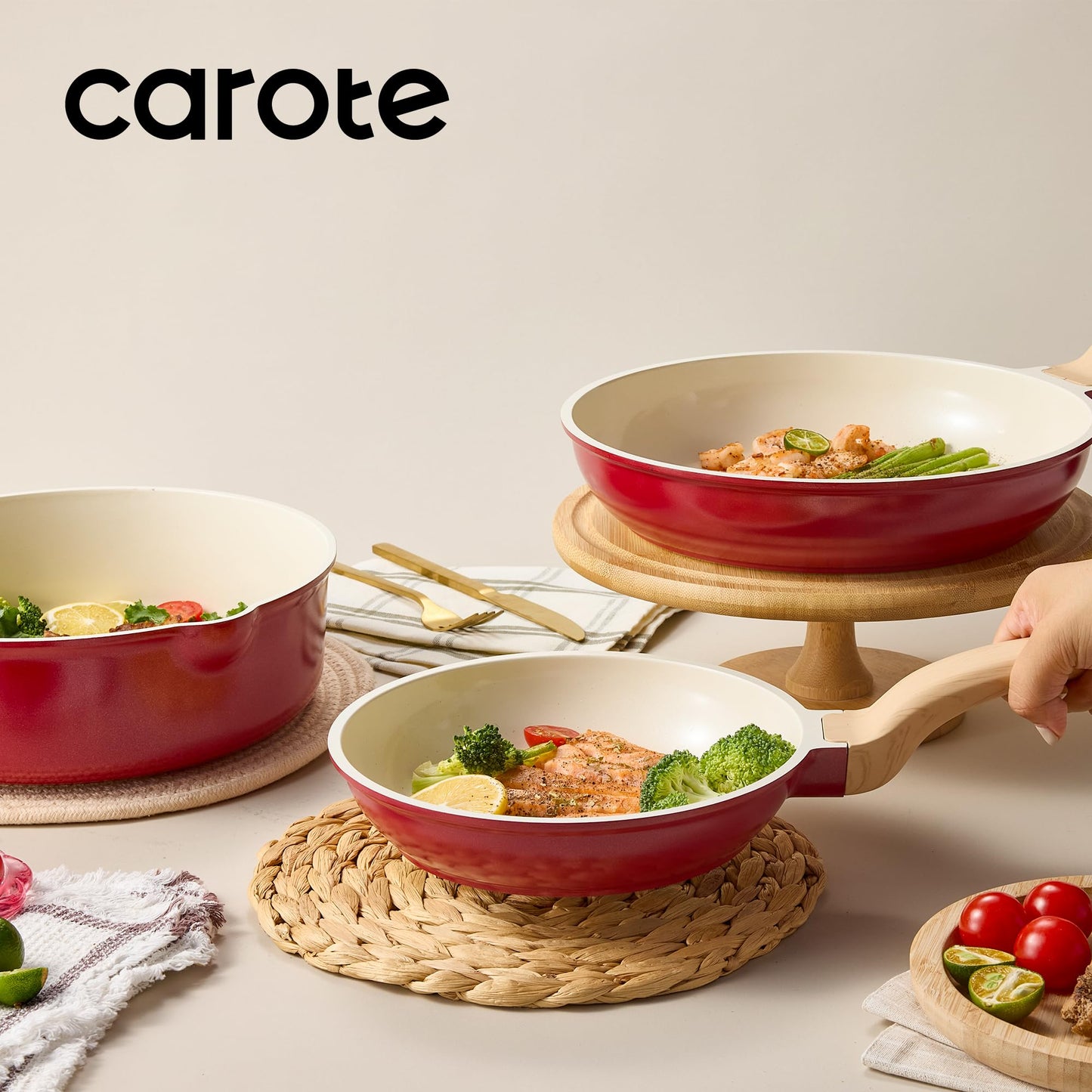 CAROTE 14-Pc Ceramic Cookware