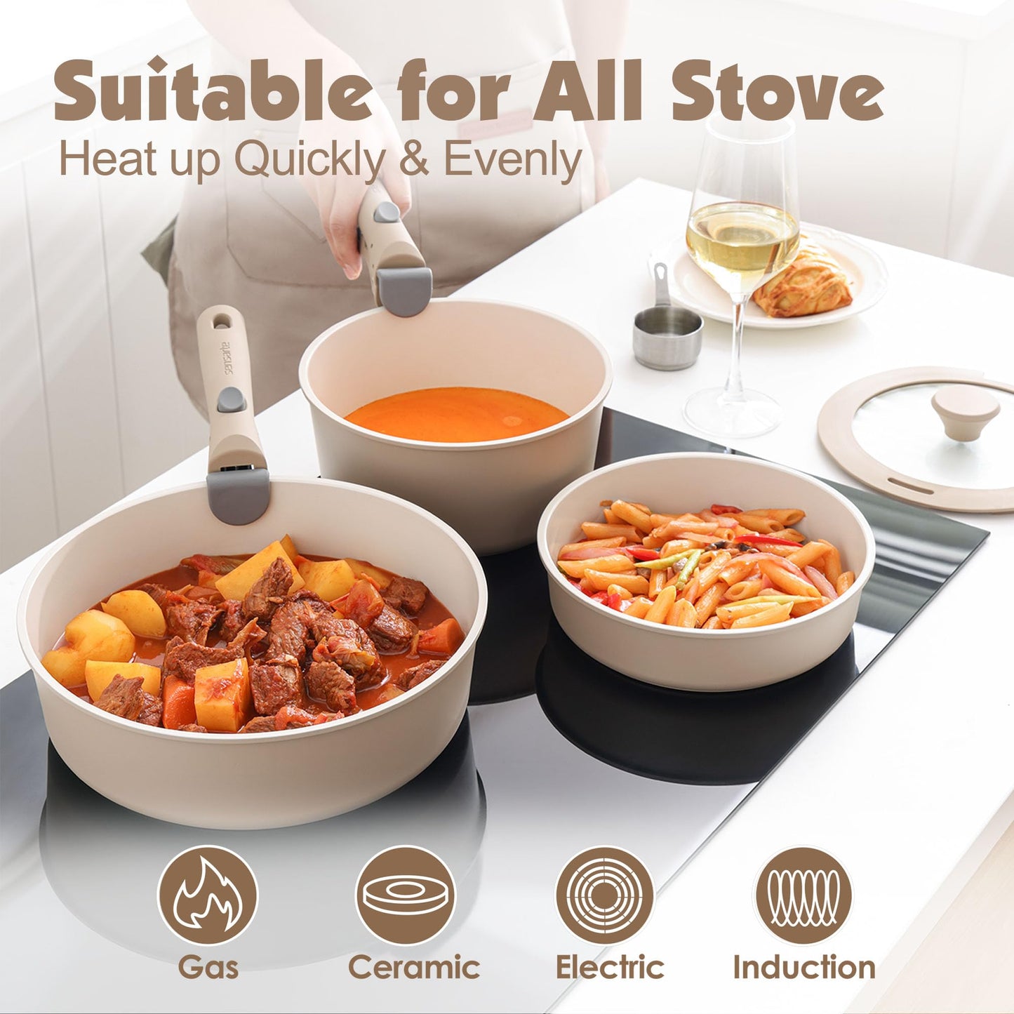 SENSARTE 17-Pc Cookware Set