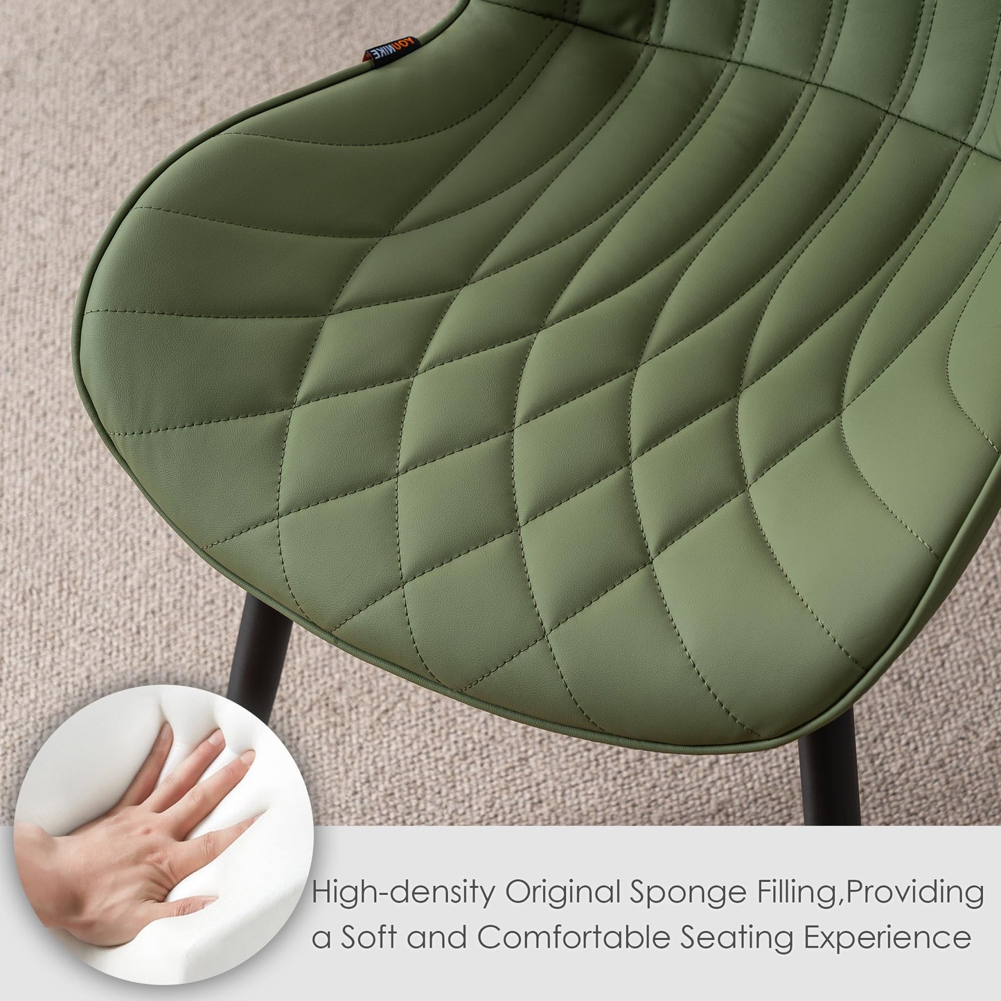 2 Modern Khaki Dining Chairs