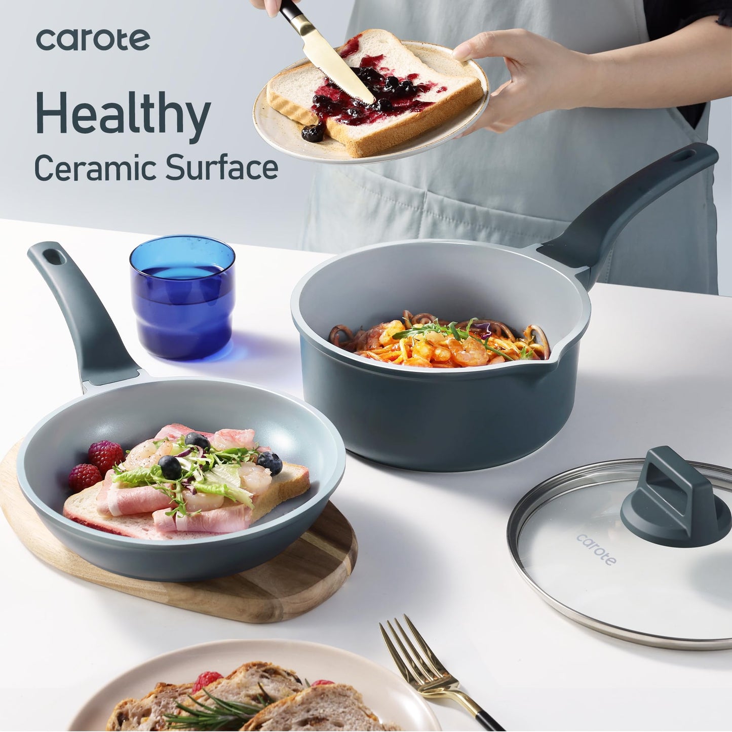 CAROTE 14-Pc Ceramic Cookware