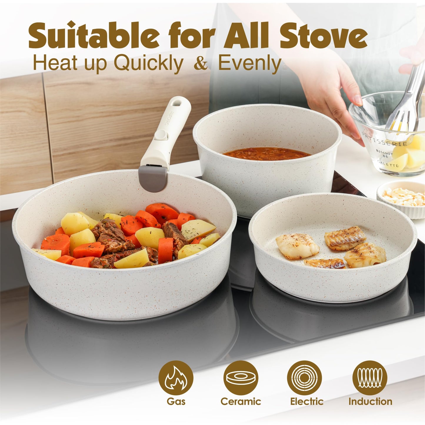 SENSARTE 17-Pc Cookware Set