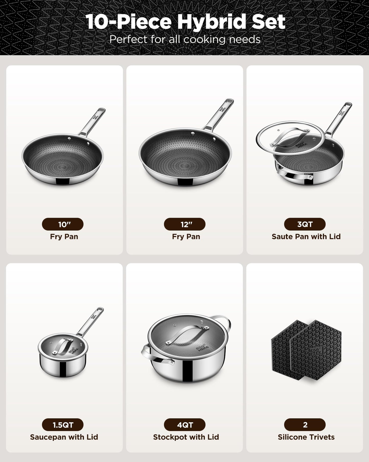 10-Pc Stainless Steel Cookware