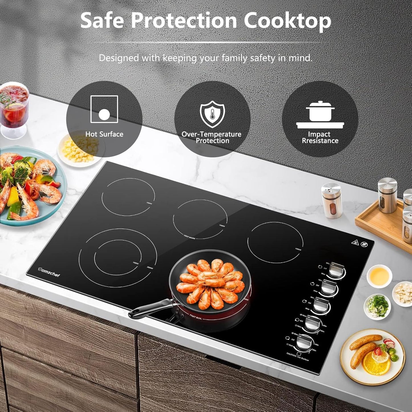 AMZCHEF 36" Electric Cooktop