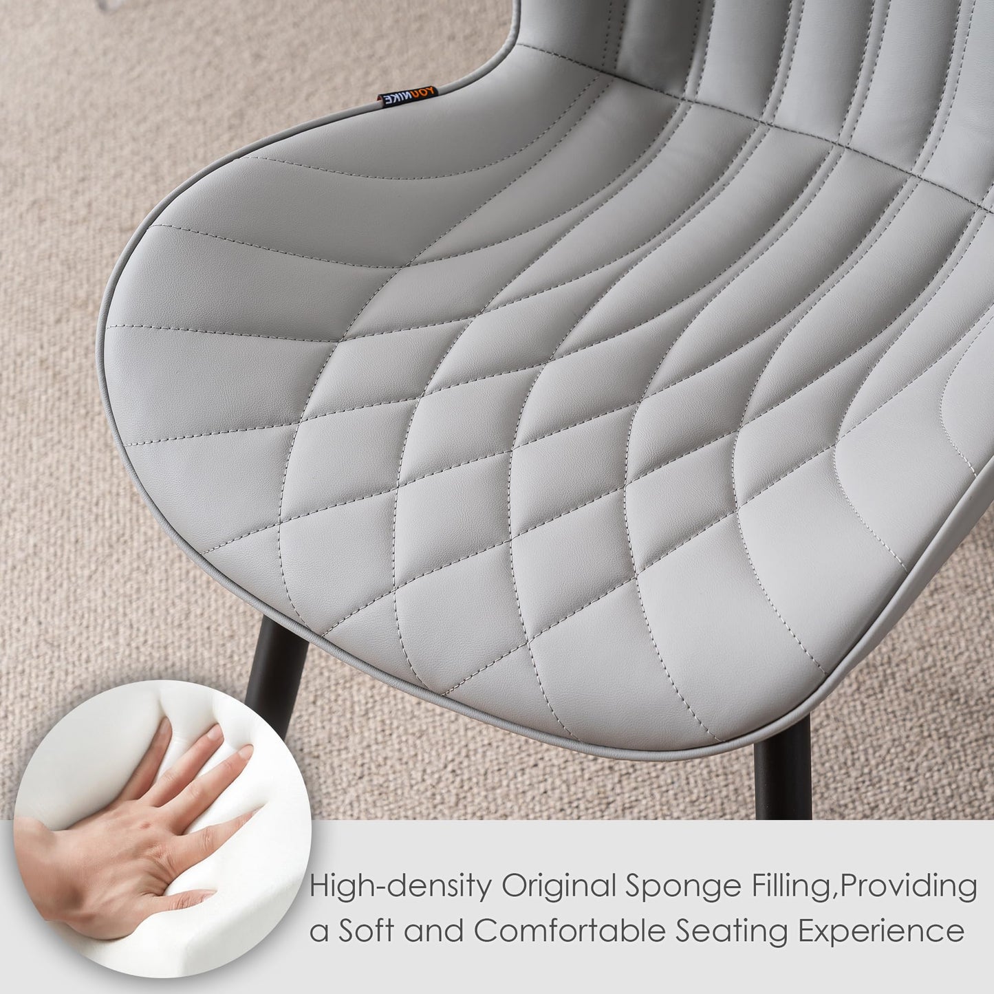 2 Modern Khaki Dining Chairs