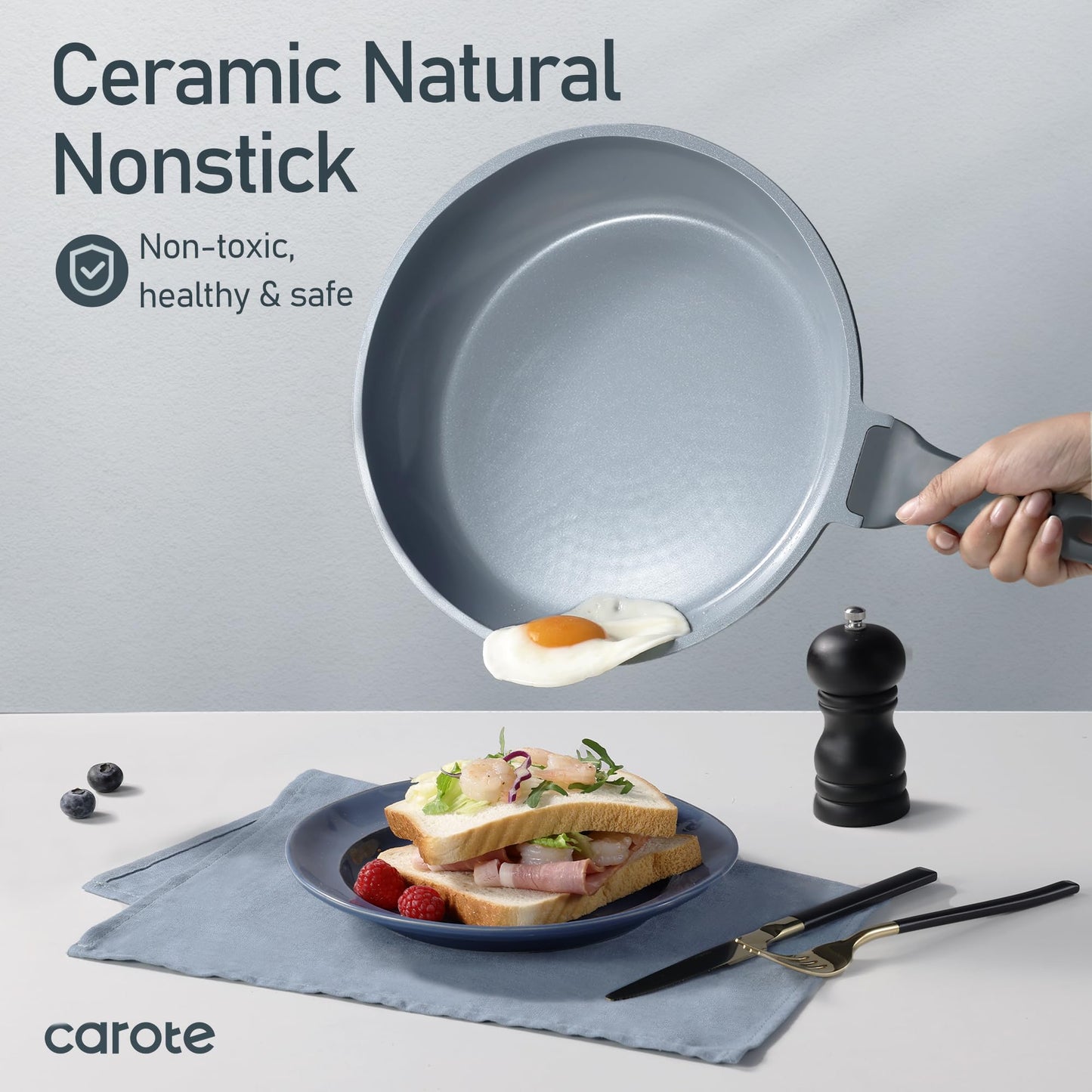 CAROTE 14-Pc Ceramic Cookware