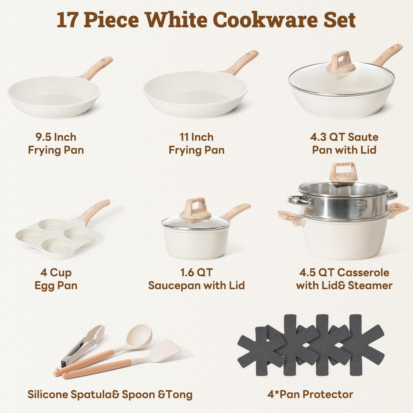 12-Pc Black Granite Cookware Set