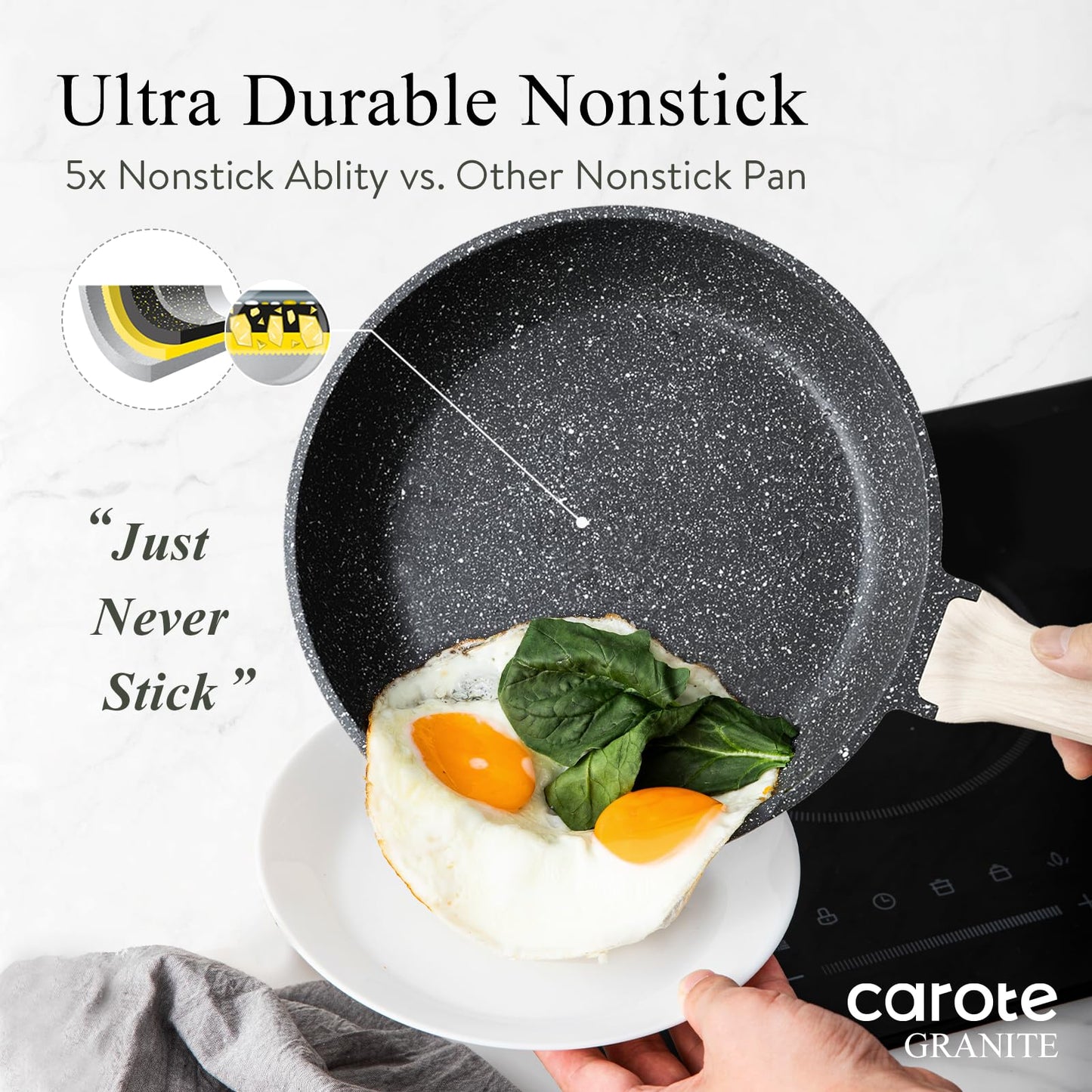 CAROTE 14-Pc Ceramic Cookware