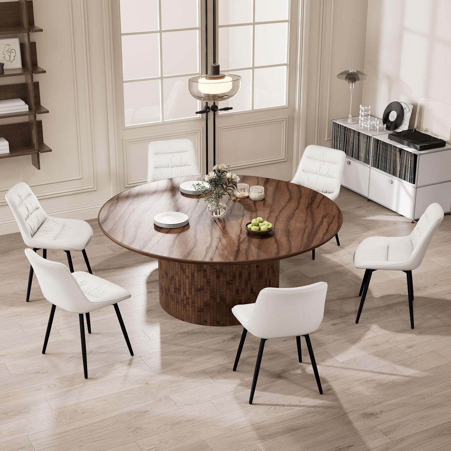 2 Modern PU Dining Chairs – Black