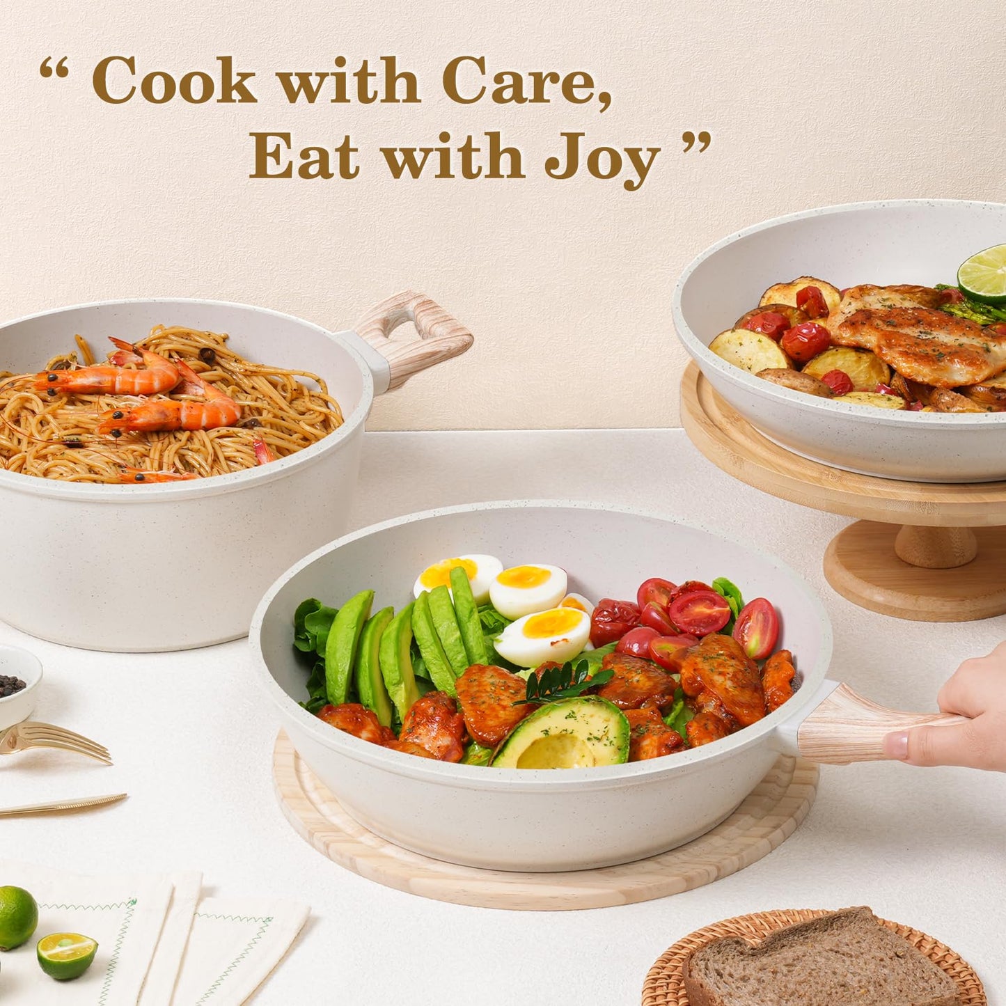 12-Pc Black Granite Cookware Set