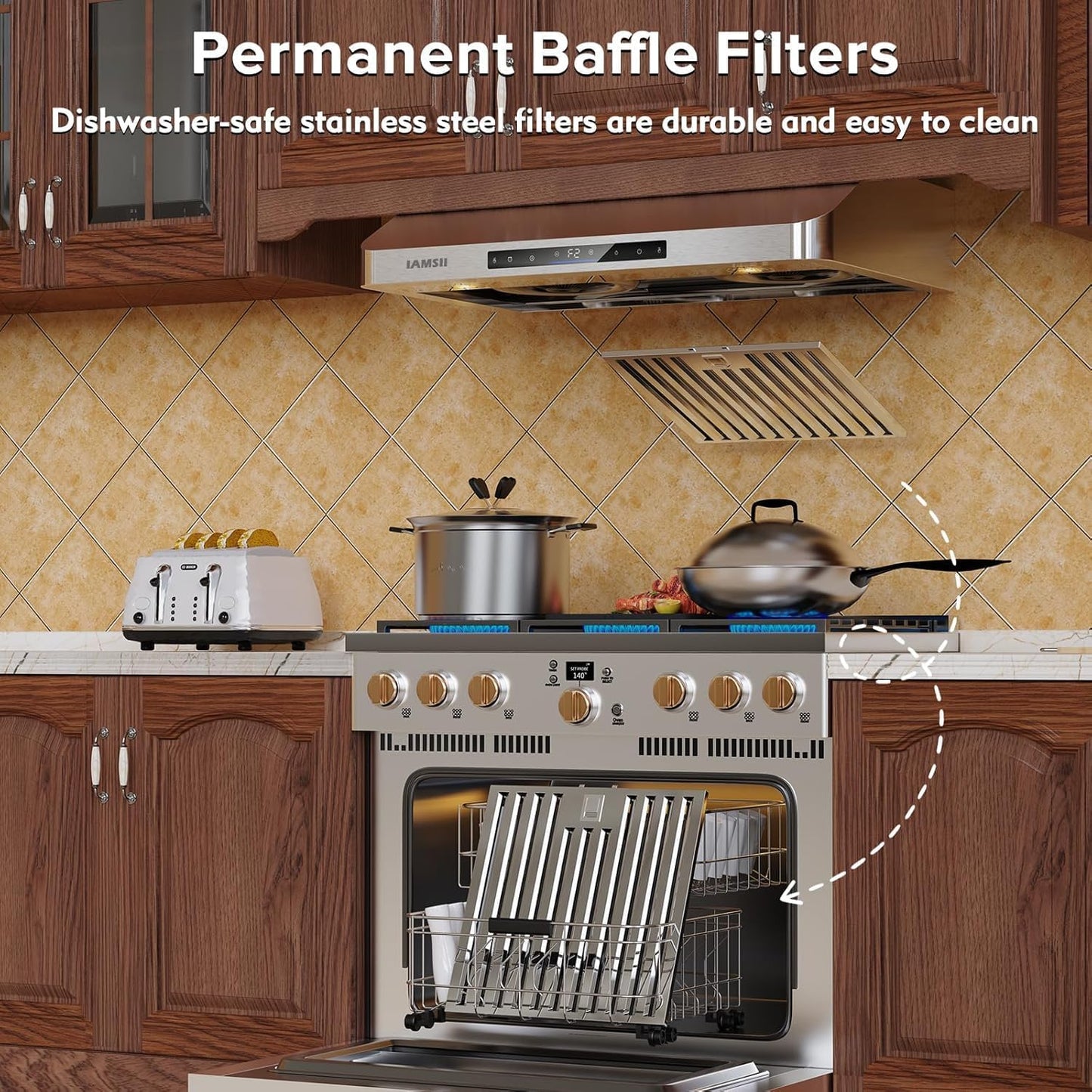 30" Kitchen Range Hood – Stainless Steel