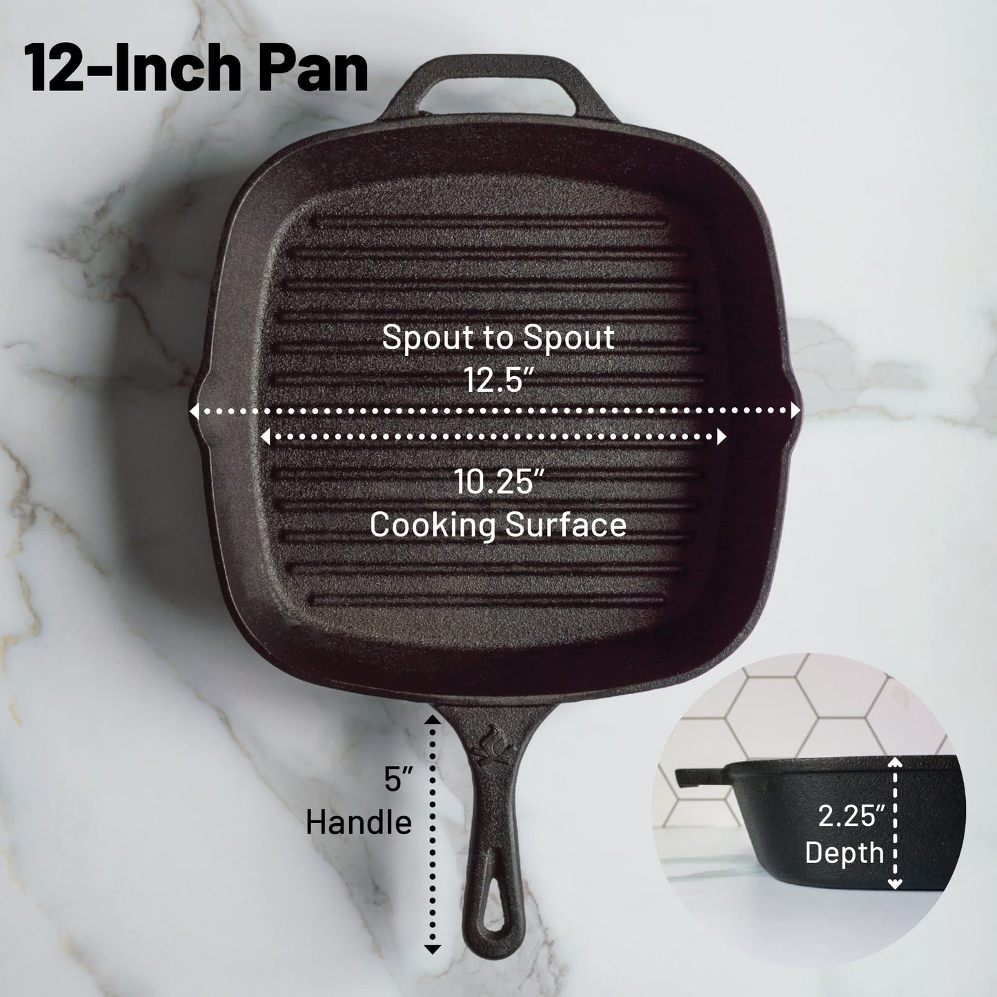 Backcountry 12" Cast Iron Grill Pan