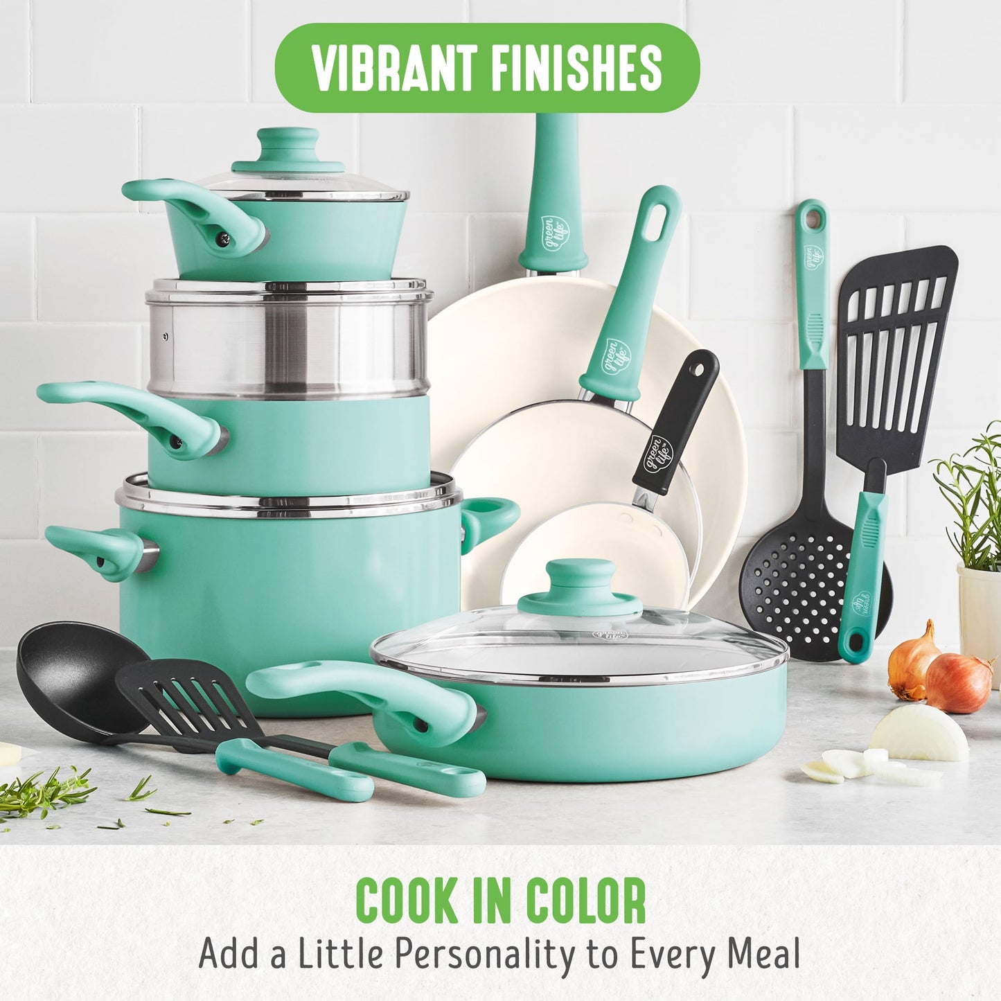 GreenLife 16-Pc Nonstick Cookware Set