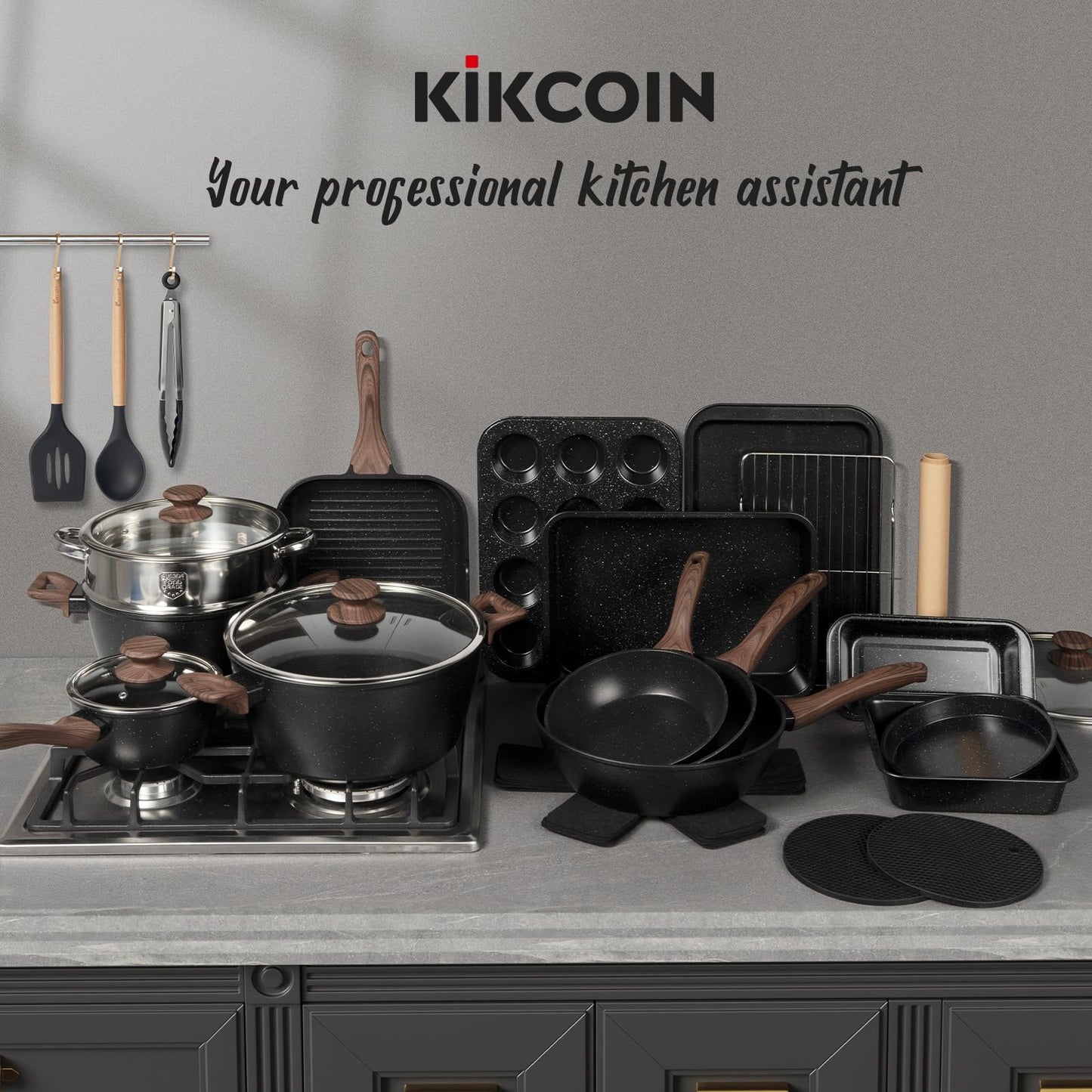 Kikcoin 31-Pc Cookware Set