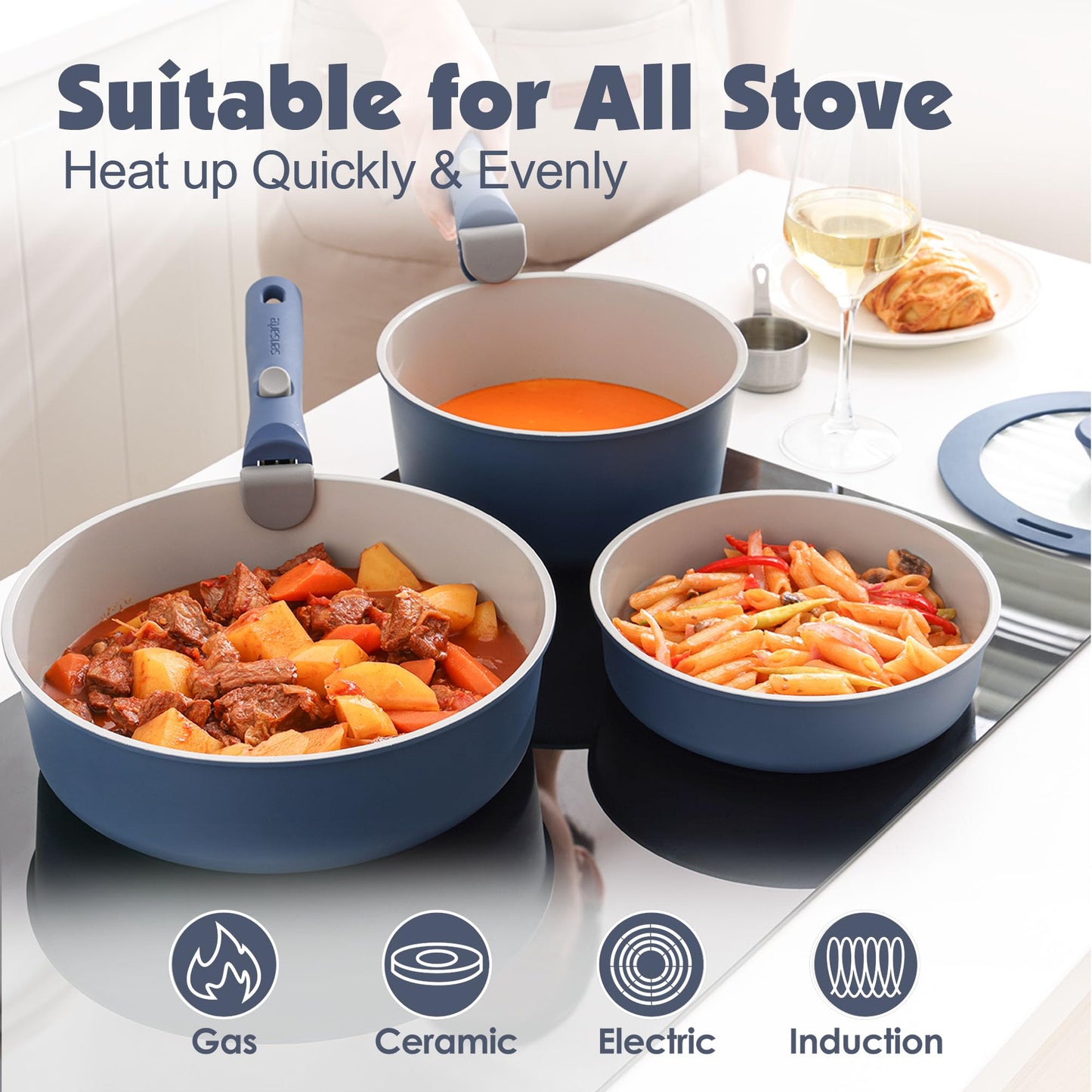SENSARTE 17-Pc Cookware Set