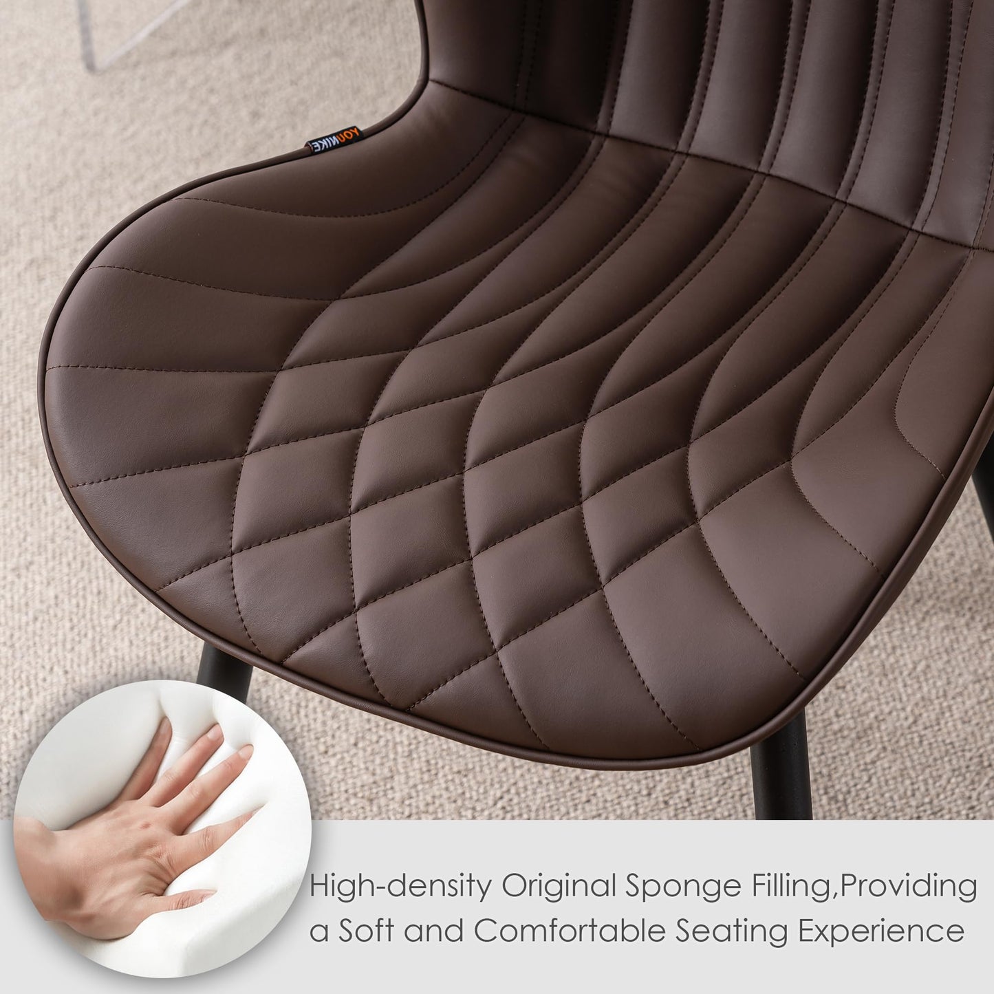 2 Modern Khaki Dining Chairs