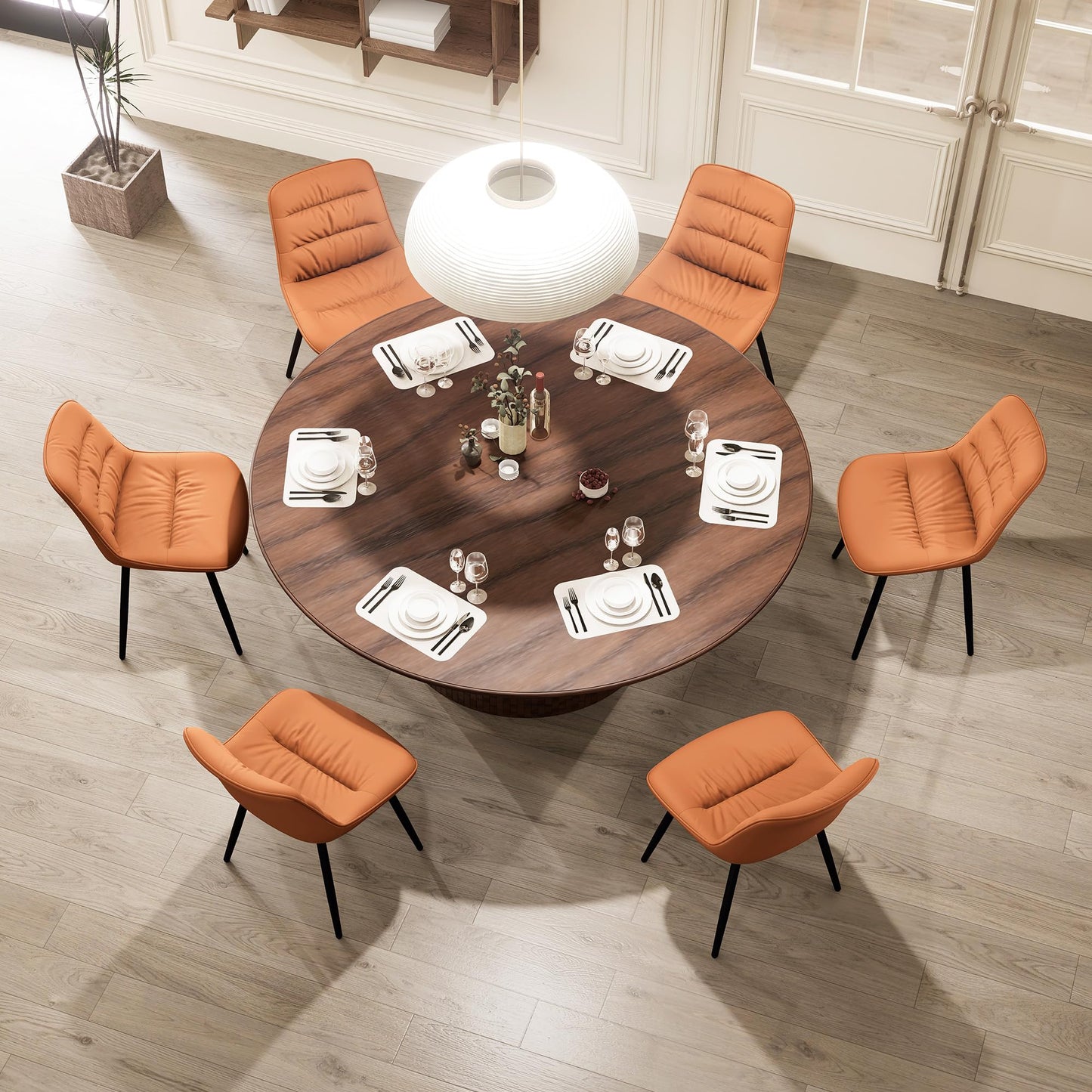 2 Modern PU Dining Chairs – Black