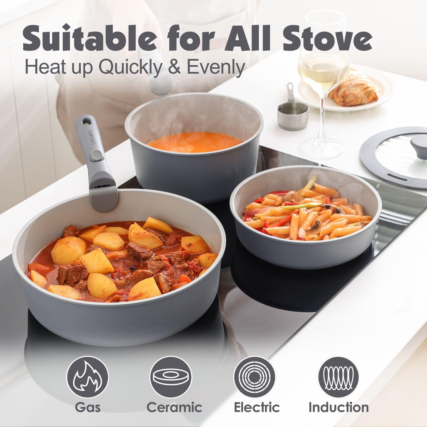 SENSARTE 17-Pc Cookware Set