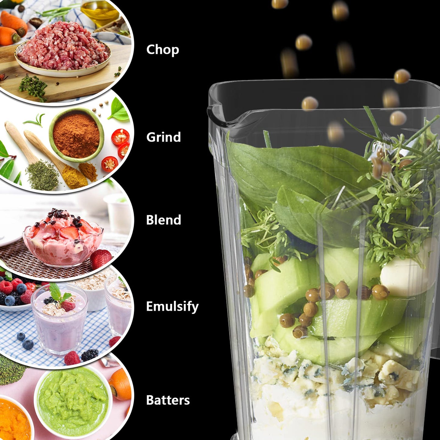OMMO 1800W Countertop Blender