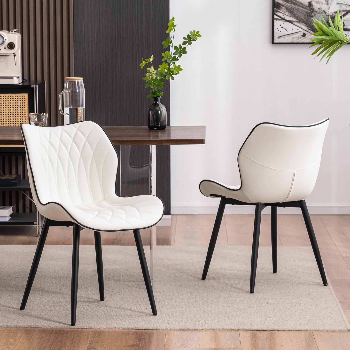 2 Modern Khaki Dining Chairs