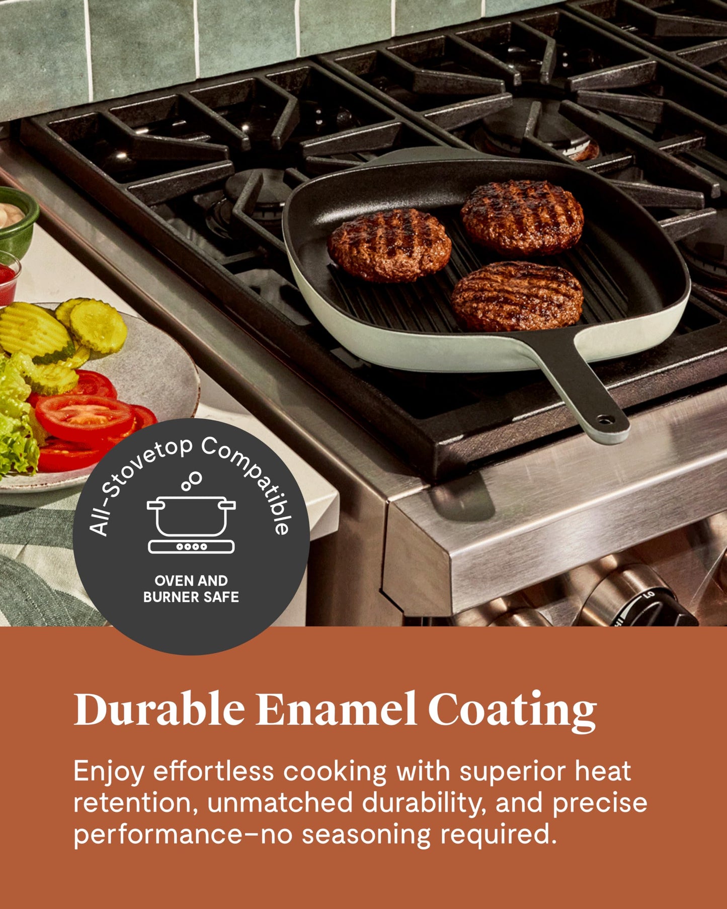 Caraway 10.5" Enameled Cast Iron Grill Pan