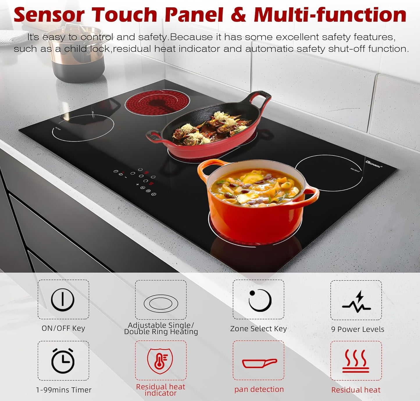 36" Electric 5-Burner Cooktop