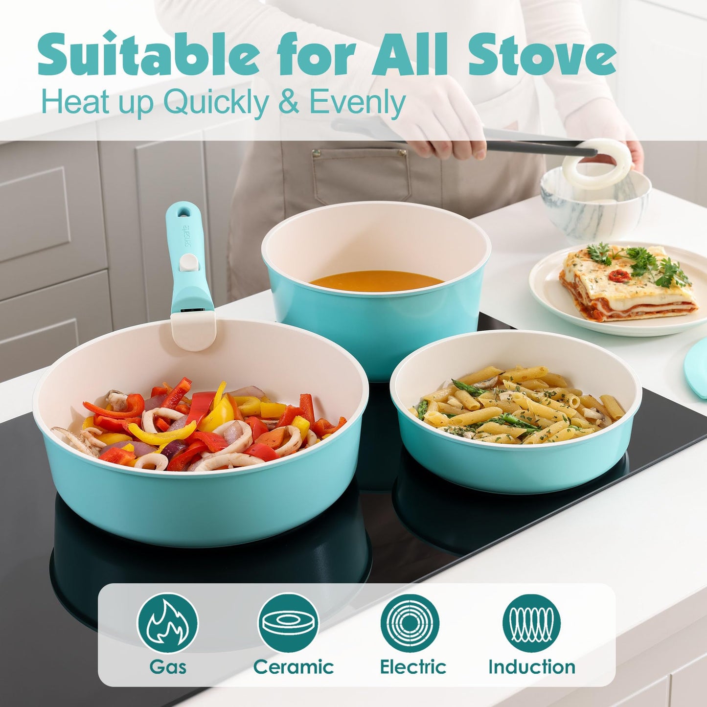 SENSARTE 17-Pc Cookware Set