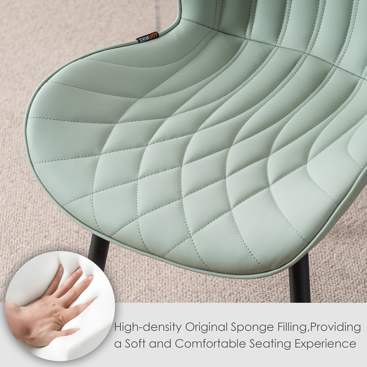 2 Modern Khaki Dining Chairs